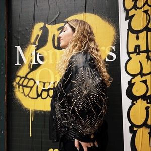 Versace Istante Studded Leather Jacket